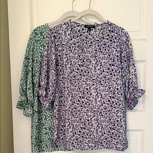 Bundle of Floral Blouses - Purple and Green